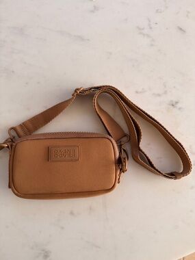 Dagne Dover Caramel Tan Mini Crossbody Bag
